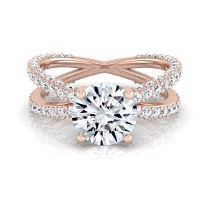 Rose Gold 2 1/4ct TDW Round Diamond Engagement Ring - Handcrafted By Name My Rings™