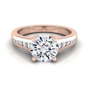Rose Gold 5/8ct TDW White Diamond Channel Engagement Ring - Handcrafted By Name My Rings™