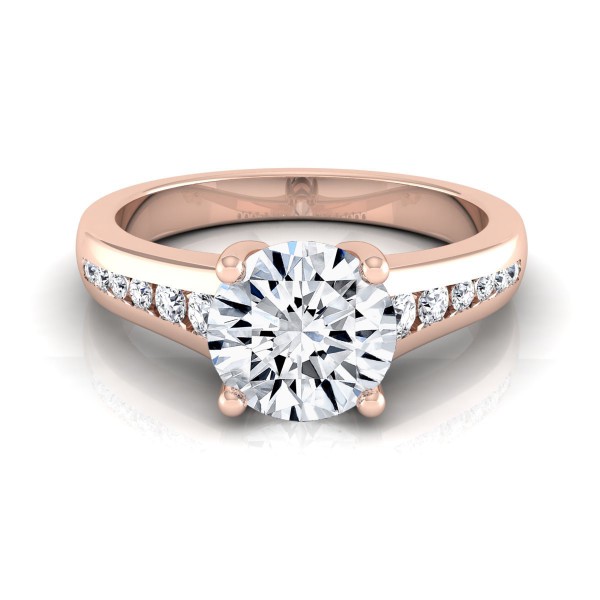 Rose Gold 5/8ct TDW White Diamond Channel Engagement Ring - Handcrafted By Name My Rings™