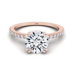 Rose Gold 5/8cw TDW White Diamond Classic Petite Split Prong Engagement Ring - Handcrafted By Name My Rings™