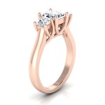 Rose Gold IGI-certified 1 1/2ct TDW Princess-cut 3-stone Engagement Ring - Handcrafted By Name My Rings™