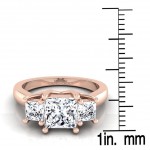Rose Gold IGI-certified 1 1/2ct TDW Princess-cut 3-stone Engagement Ring - Handcrafted By Name My Rings™