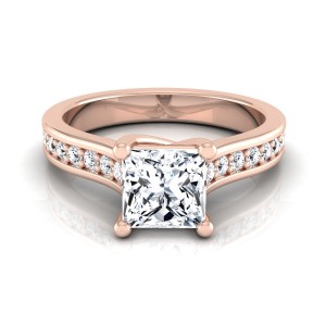 Rose Gold IGI-certified 1 1/3ct TDW Princess-cut Diamond Solitaire Engagement Ring - Handcrafted By Name My Rings™