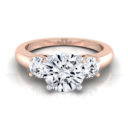Rose Gold IGI-certified 1 1/4ct TDW Round Diamond 3-Stone Engagement Ring - Handcrafted By Name My Rings™