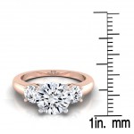 Rose Gold IGI-certified 1 1/4ct TDW Round Diamond 3-Stone Engagement Ring - Handcrafted By Name My Rings™