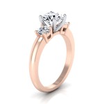 Rose Gold IGI-certified 1 1/4ct TDW Round Diamond 3-Stone Engagement Ring - Handcrafted By Name My Rings™