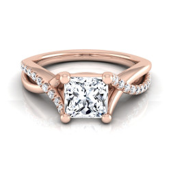 Rose Gold IGI-certified 1 1/6ct TDW Princess-cut Diamond Infinity Engagement Ring - Handcrafted By Name My Rings™