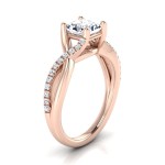 Rose Gold IGI-certified 1 1/6ct TDW Princess-cut Diamond Infinity Engagement Ring - Handcrafted By Name My Rings™