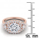 Rose Gold IGI-certified 1 2/3ct TDW Round 3-stone Engagement Ring with Diamond Pave Shank - Handcrafted By Name My Rings™