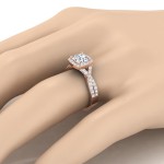 Rose Gold IGI-certified 1 2/5ct TDW Princess-cut Diamond Square Halo Twisted Engagement Ring - Handcrafted By Name My Rings™