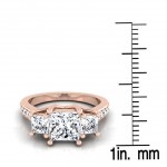 Rose Gold IGI-certified 1 3/4ct TDW Princess-cut 3-stone Engagement Ring - Handcrafted By Name My Rings™