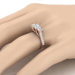 Rose Gold IGI-certified 1 3/4ct TDW Princess-cut 3-stone Engagement Ring - Handcrafted By Name My Rings™