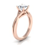 Rose Gold IGI-certified 1ct TDW Princess-cut Diamond Solitaire Cathedral Engagement Ring - Handcrafted By Name My Rings™