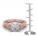 Rose Gold IGI-certified 1ct TDW Princess-cut Diamond Solitaire Engagement Ring - Handcrafted By Name My Rings™