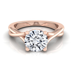 Rose Gold IGI-certified 1ct TDW Round Diamond Solitaire Engagement Ring - Handcrafted By Name My Rings™