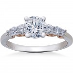 White & Rose Gold 1 3/8 ct TDW Diamond Eco Friendly Lab Grown Vintage Engagement Ring - Handcrafted By Name My Rings™