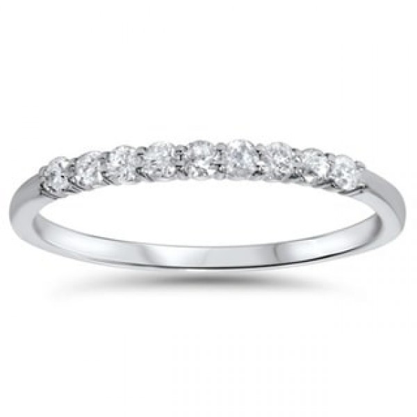 White Gold 0.25 ct TDW Gold Diamond Wedding Ring - Handcrafted By Name My Rings™