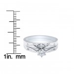 White Gold 0.35ct TDW Simple Modern Diamond Bridal Set - Handcrafted By Name My Rings™