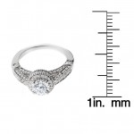 White Gold 1 1/10 ct TDW Vintage Diamond Round Engagement Wedding Ring - Handcrafted By Name My Rings™
