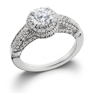 White Gold 1 1/10 ct TDW Vintage Diamond Round Engagement Wedding Ring - Handcrafted By Name My Rings™