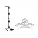 White Gold 1 1/10ct Oval Diamond Engagement Ring Solitaire Single Accent Row Setting - Handcrafted By Name My Rings™