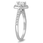 White Gold 1 1/10ct TDW Diamond Halo Engagement Ring - Handcrafted By Name My Rings™