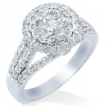 White Gold 1 1/10ct TDW Double Halo Diamond Engagement Ring - Handcrafted By Name My Rings™