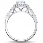 White Gold 1 1/16 ct TDW Halo Eco-Friendly Lab Grown Diamond Engagement Ring - Handcrafted By Name My Rings™