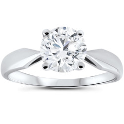 White Gold 1 1/2 ct TDW Diamond Clarity Enhanced Engagement Ring Solitaire White Gold - Handcrafted By Name My Rings™