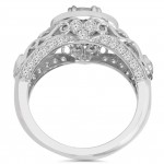 White Gold 1 1/2 ct TDW Vintage Diamond Round Engagement Wedding Ring - Handcrafted By Name My Rings™