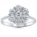 White Gold 1 1/2ct TDW Cluster Diamond Ring - Handcrafted By Name My Rings™