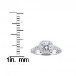 White Gold 1 1/2ct TDW Cushion Halo Diamond Engagement Ring - Handcrafted By Name My Rings™