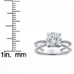White Gold 1 1/2ct TDW Diamond Clarity Enhanced Solitaire Round Brilliant Cut Braided Engagement Ring - Handcrafted By Name My Rings™