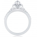 White Gold 1 1/2ct TDW Marquise Halo Clarity Enhanced Diamond Engagement Wedding Ring Set - Handcrafted By Name My Rings™