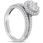 White Gold 1 1/2ct TDW Micro Pave Diamond Bridal Set - Handcrafted By Name My Rings™