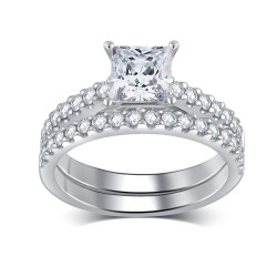 White Gold 1 1/2ct TDW White Diamond Bridal Set - Handcrafted By Name My Rings™
