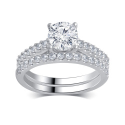 White Gold 1 1/2ct TDW White Diamond Bridal Set - Handcrafted By Name My Rings™