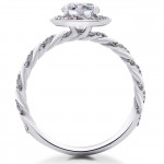 White Gold 1 1/3 ct Lab Grown Diamond Eco Friendly McKenna Halo Engagement Ring - Handcrafted By Name My Rings™