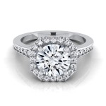 White Gold 1 1/3ct TDW Round Diamond Octagon Halo Engagement Ring - Handcrafted By Name My Rings™