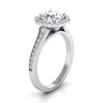White Gold 1 1/3ct TDW Round Diamond Octagon Halo Engagement Ring - Handcrafted By Name My Rings™