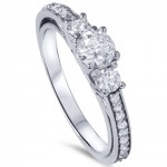 White Gold 1 1/4ct TDW Diamond 3-stone Engagement Ring - Handcrafted By Name My Rings™