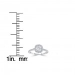 White Gold 1 1/5 ct TDW Round Diamond Cushion Halo Engagement Ring - Handcrafted By Name My Rings™
