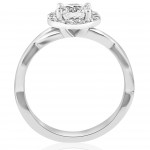 White Gold 1 1/6 ct TDW Diamond Halo Clarity Enhanced Interwined Vine Engagement Ring - Handcrafted By Name My Rings™