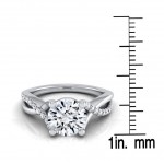 White Gold 1 1/6ct TDW Diamond IGI-certified Engagement Ring With Pave Infinity Shank - Handcrafted By Name My Rings™