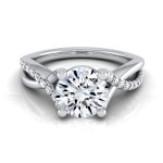 White Gold 1 1/6ct TDW Diamond IGI-certified Engagement Ring With Pave Infinity Shank - Handcrafted By Name My Rings™