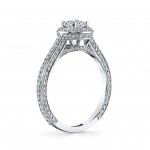 White Gold 1 1/6ct TDW Halo Round Diamond Engagement Ring - Handcrafted By Name My Rings™