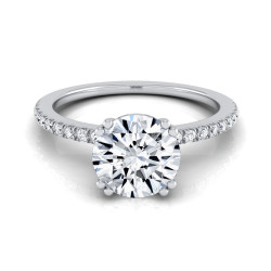 White Gold 1 1/6ct TDW Round Diamond Classic Petite Split Prong IGI-certified Engagement Ring - Handcrafted By Name My Rings™