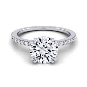 White Gold 1 1/6ct TDW Round Diamond Classic Petite Split Prong IGI-certified Engagement Ring - Handcrafted By Name My Rings™