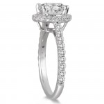 White Gold 1 1/8ct TDW Diamond Halo Engagement Ring - Handcrafted By Name My Rings™