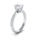 White Gold 1 1/8ct TDW Diamond IGI-certified Pave Shank Solitaire Engagement Ring - Handcrafted By Name My Rings™